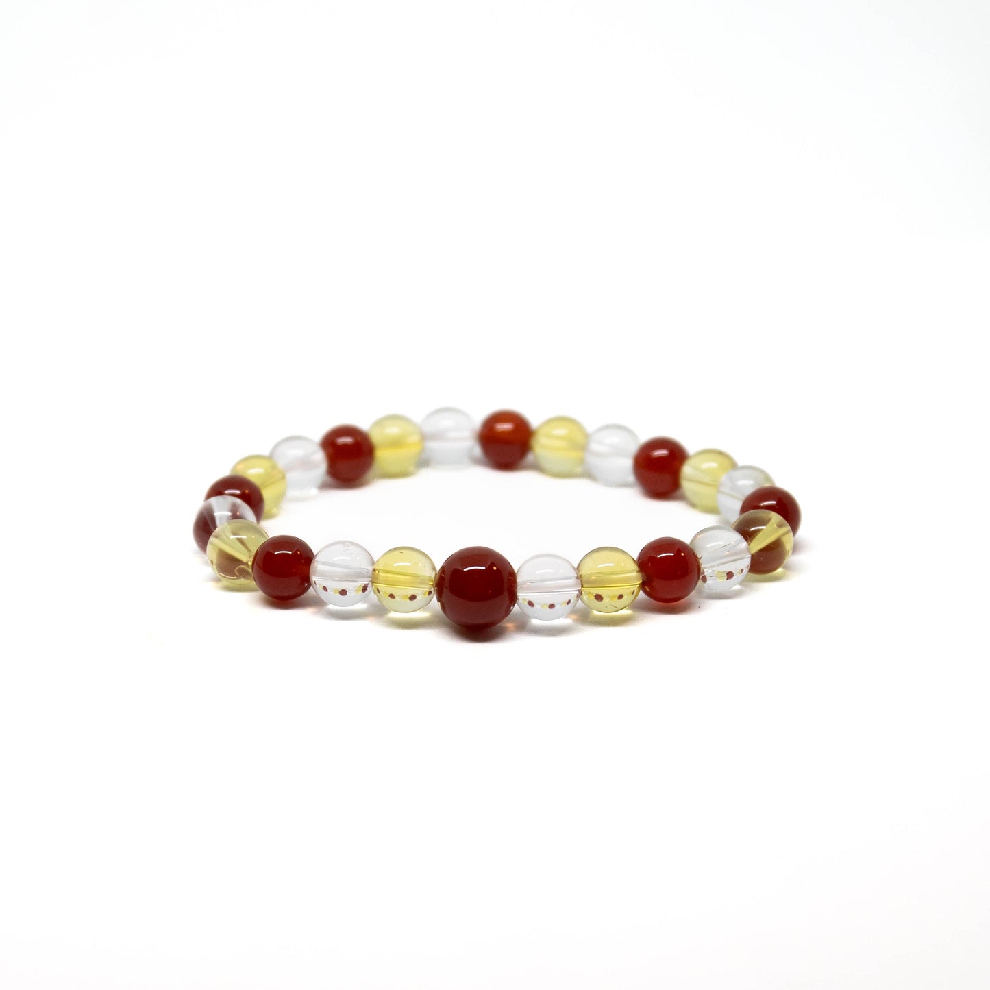 Carnelian, Citrine, Clear Quartz Bracelet 8mm Average Wrists