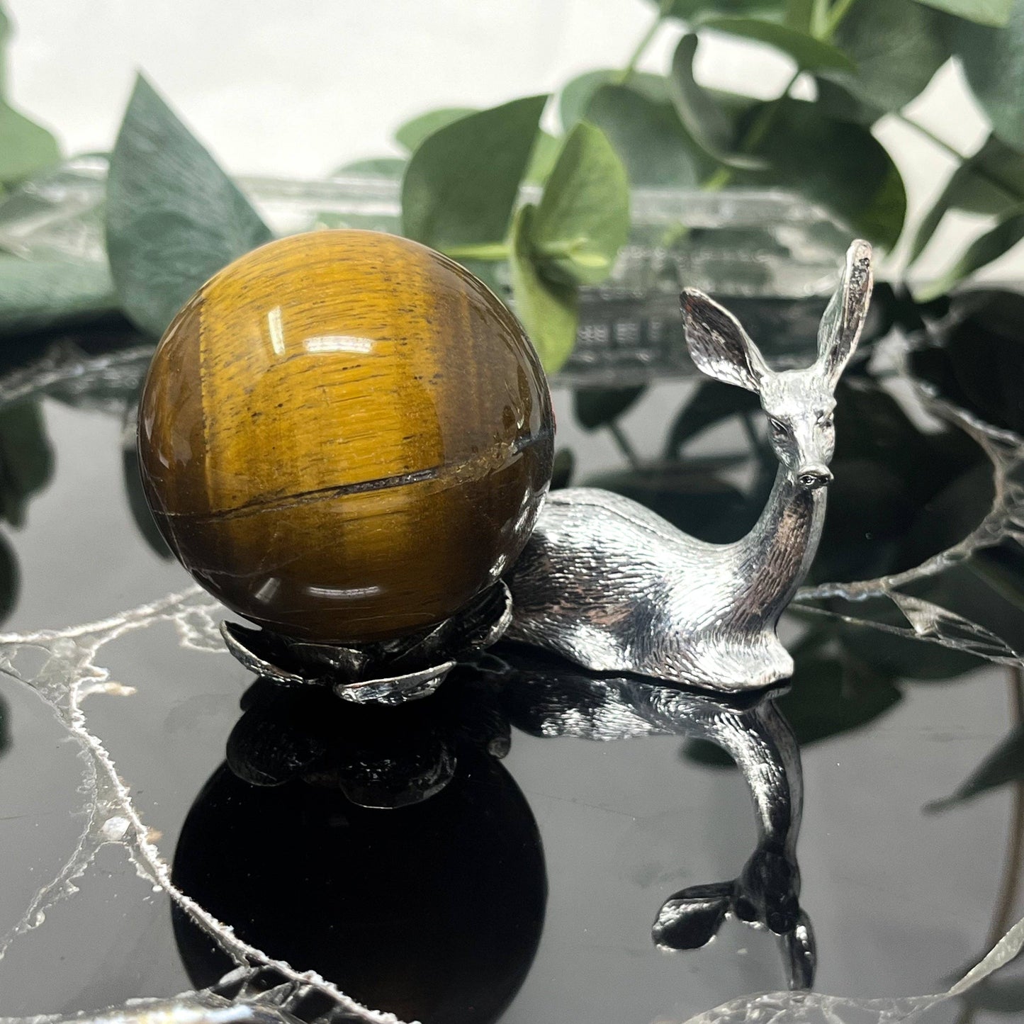 Silver Deer Sphere Stand