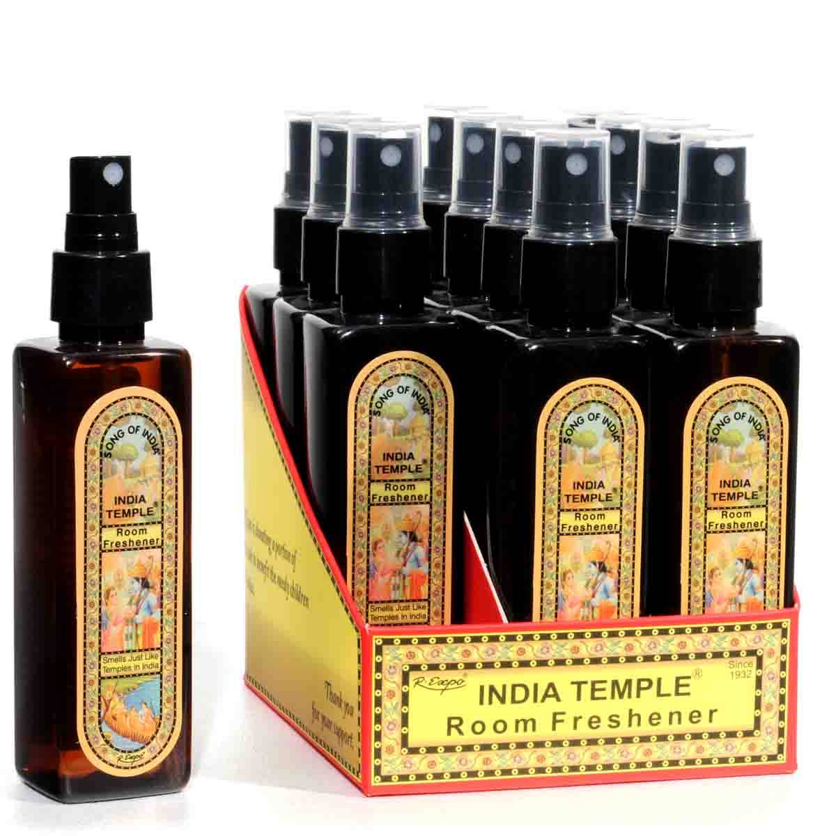 India Temple Room Spray Display of 12