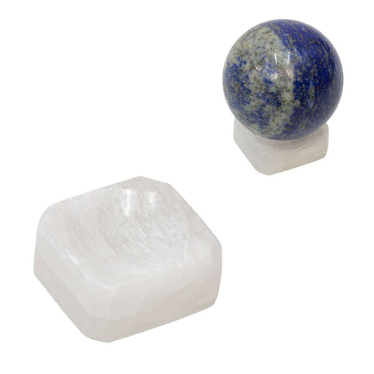 Selenite Sphere Stand - Square (Each)