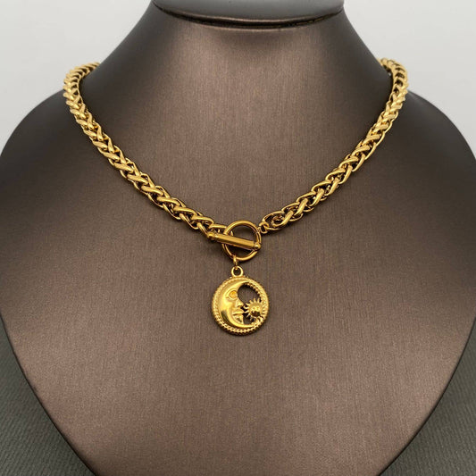 Moon & Sun Charm Necklace