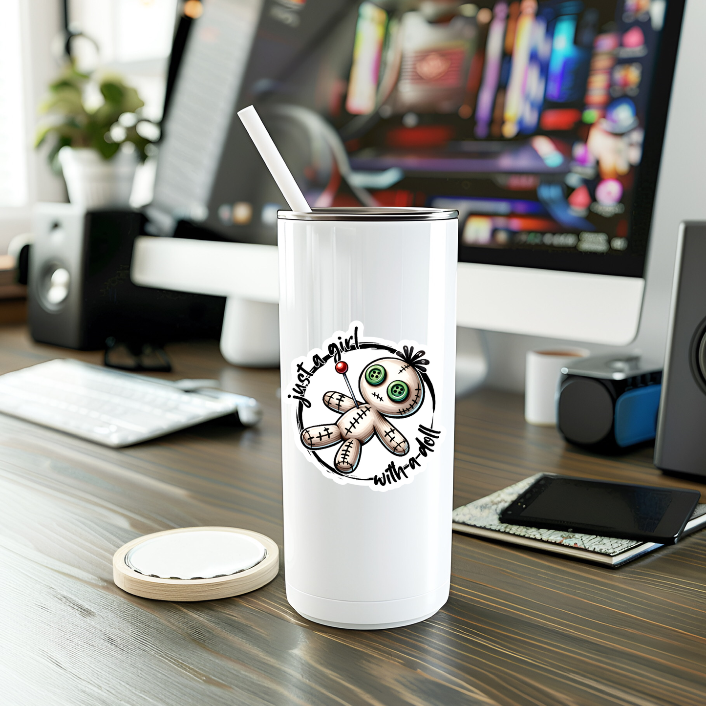 Funny Just A Girl Vinyl Sticker