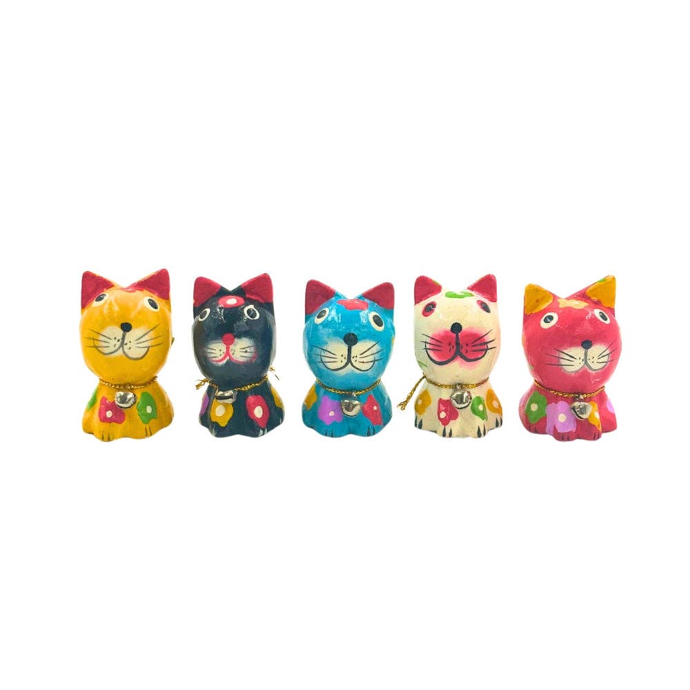 Wood Cat Figurines