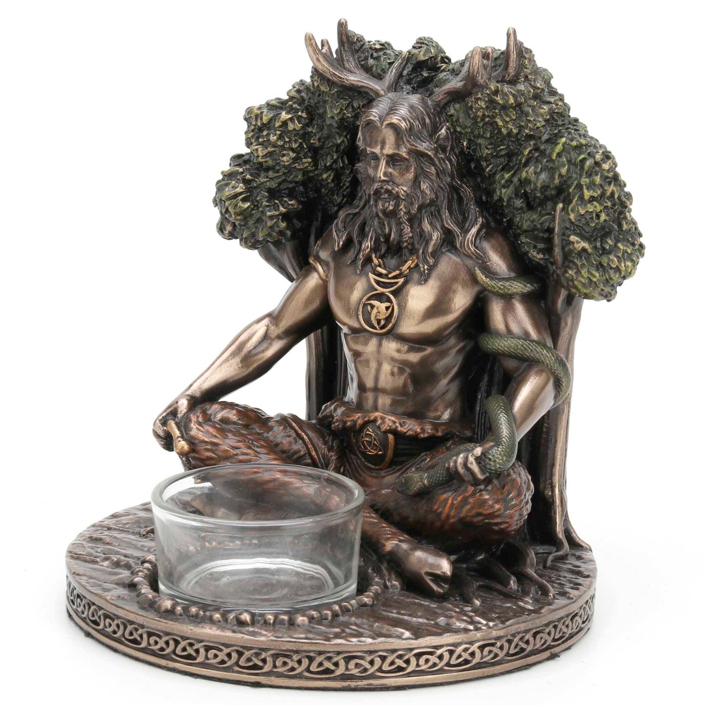 5 3/8 Inches Celtic God Cernunnos Tealight Candle Holder CCB