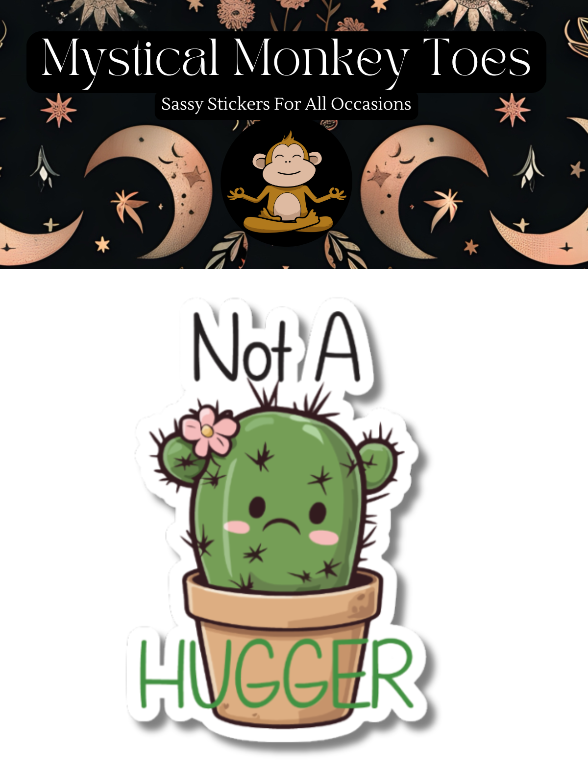 Funny Not A Hugger Vinyl Sticker
