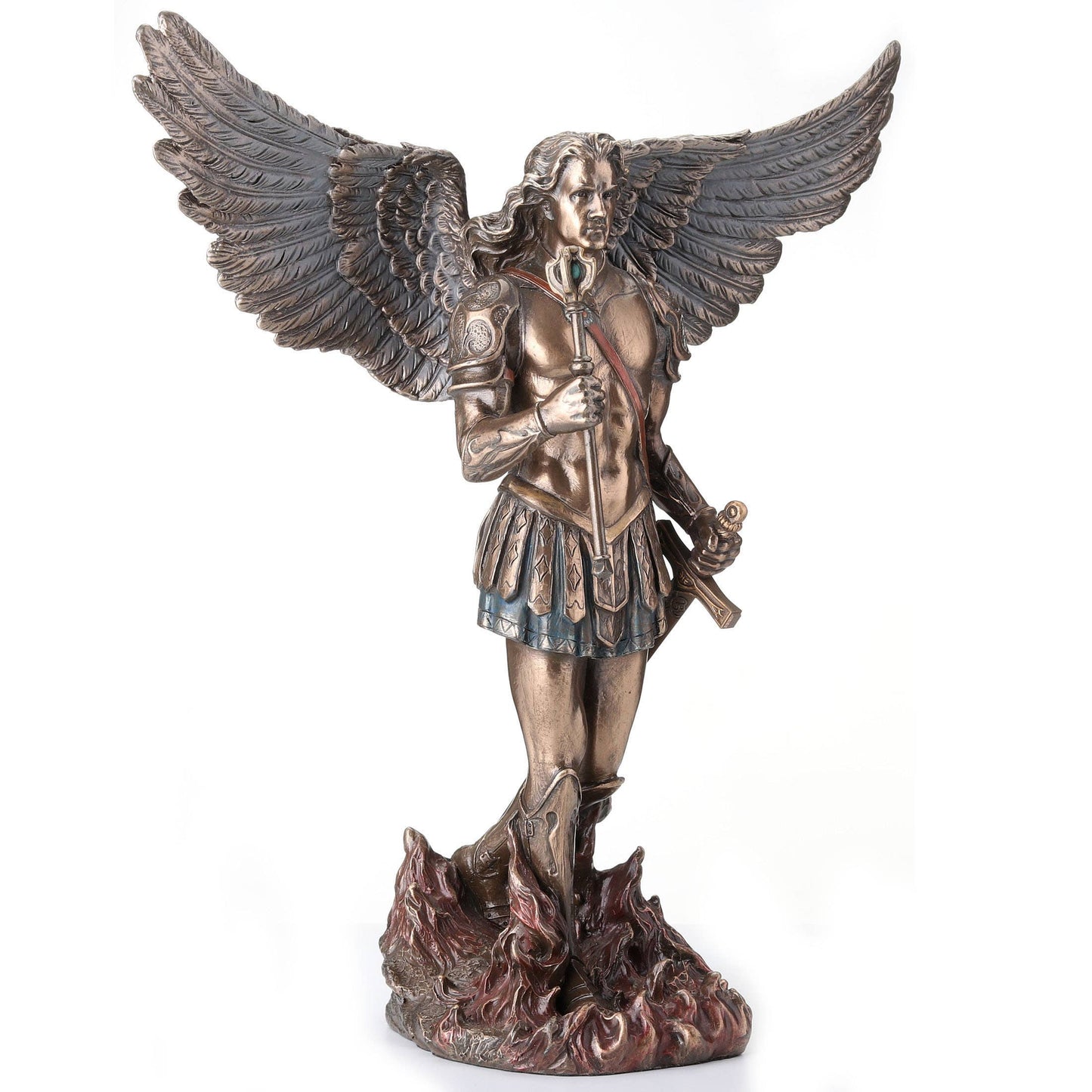 Archangel Saint Michael Holding Scepter and Sword
