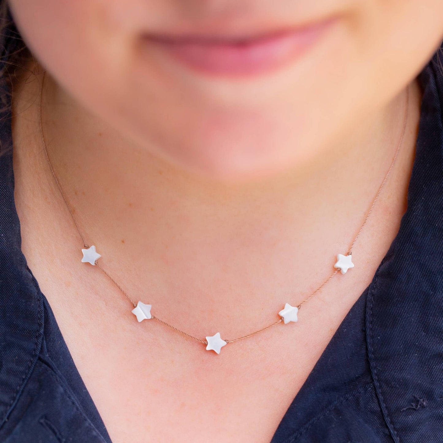 Mother of Pearl Star Celestial Necklace for Wish Upon A Star