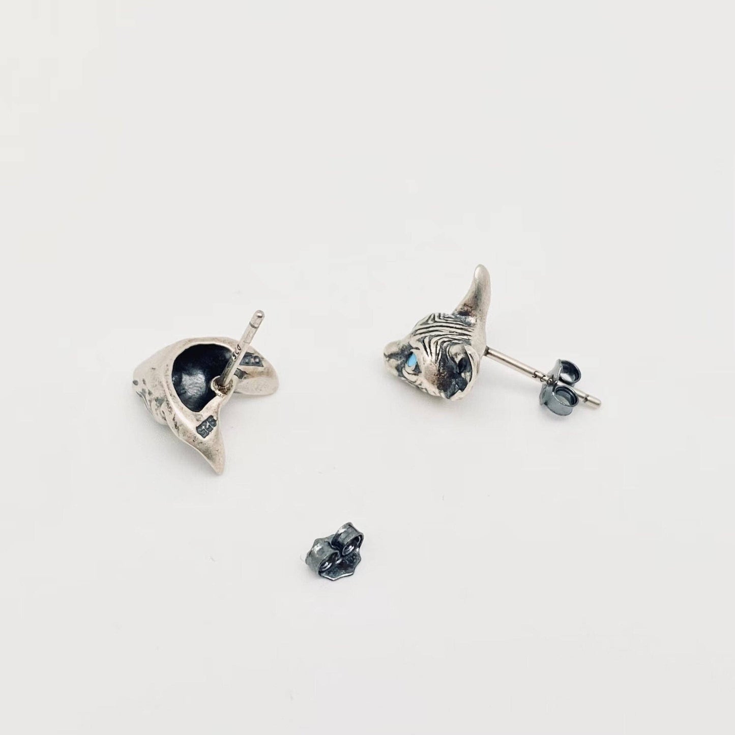 SS Cats Head Stud Earrings