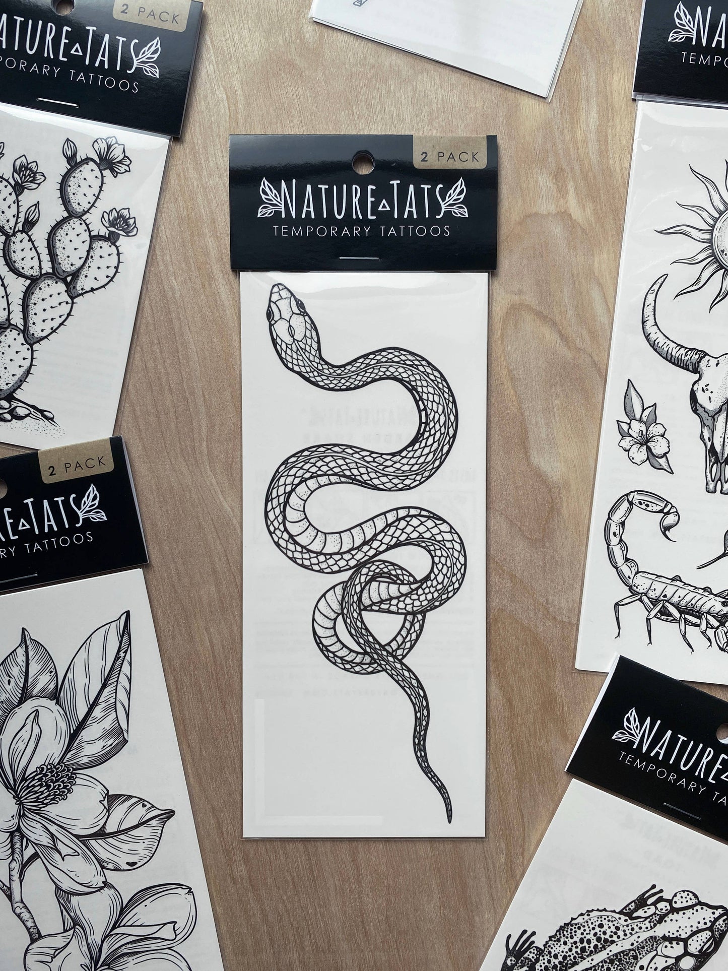 Nature Tats - Garden Snake Temporary Tattoo: 1-Pack