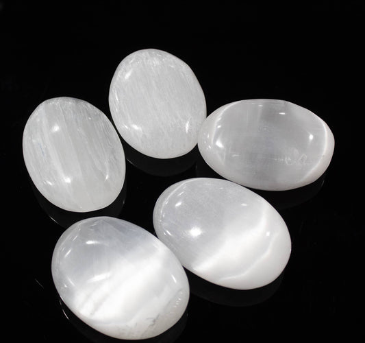 Selenite Pillow Palm Stone