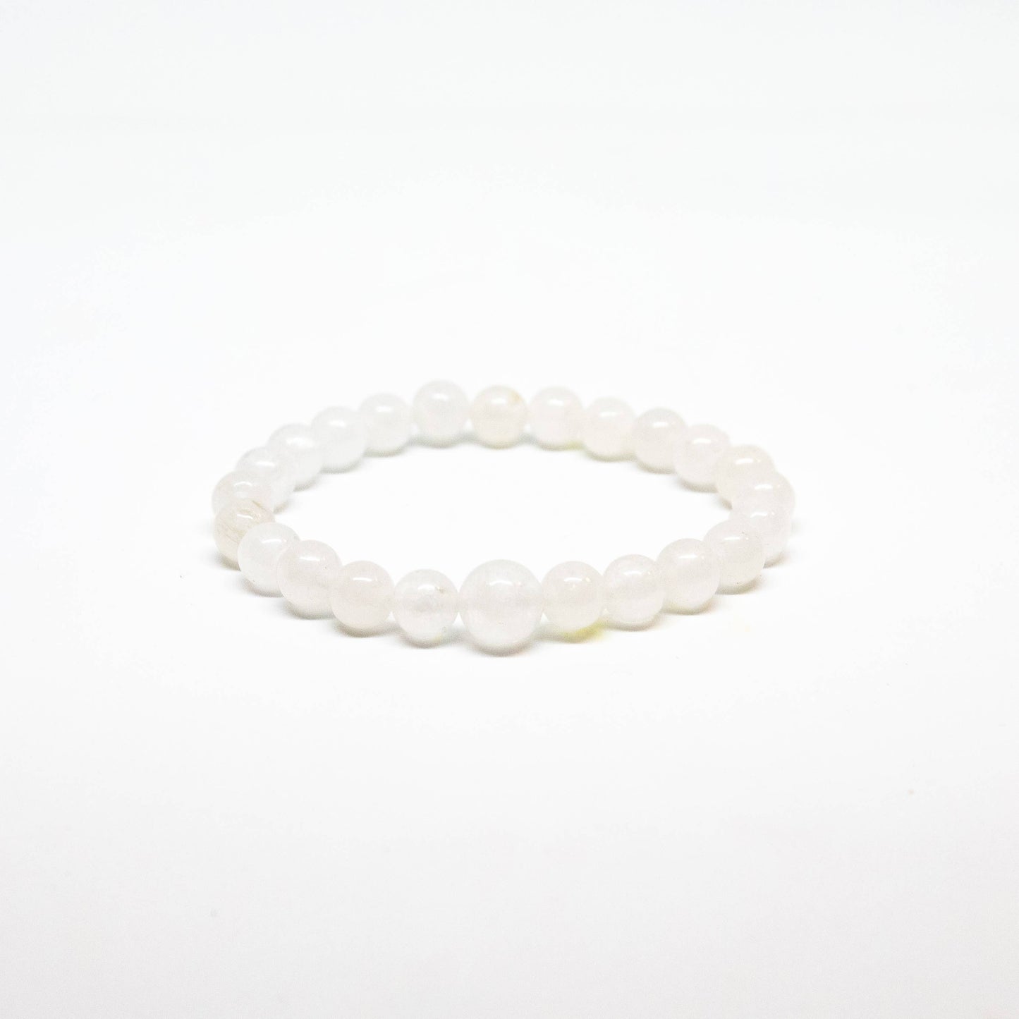 White Jade Beaded Bracelet - Wrist Mala - 8mm