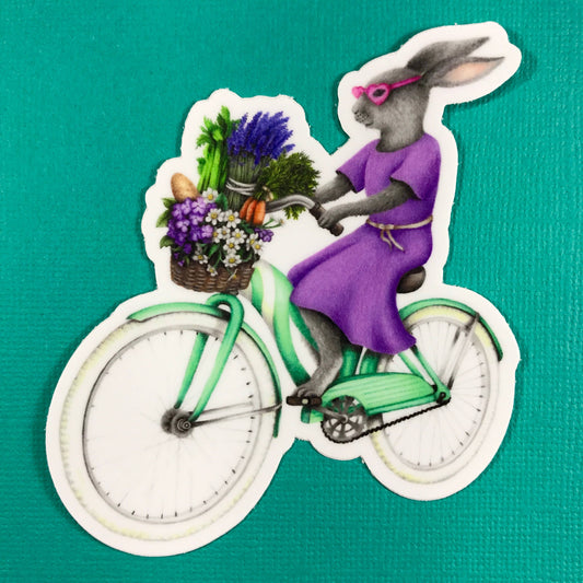 Stickers - Abundance Illustration - Bunny on Bike