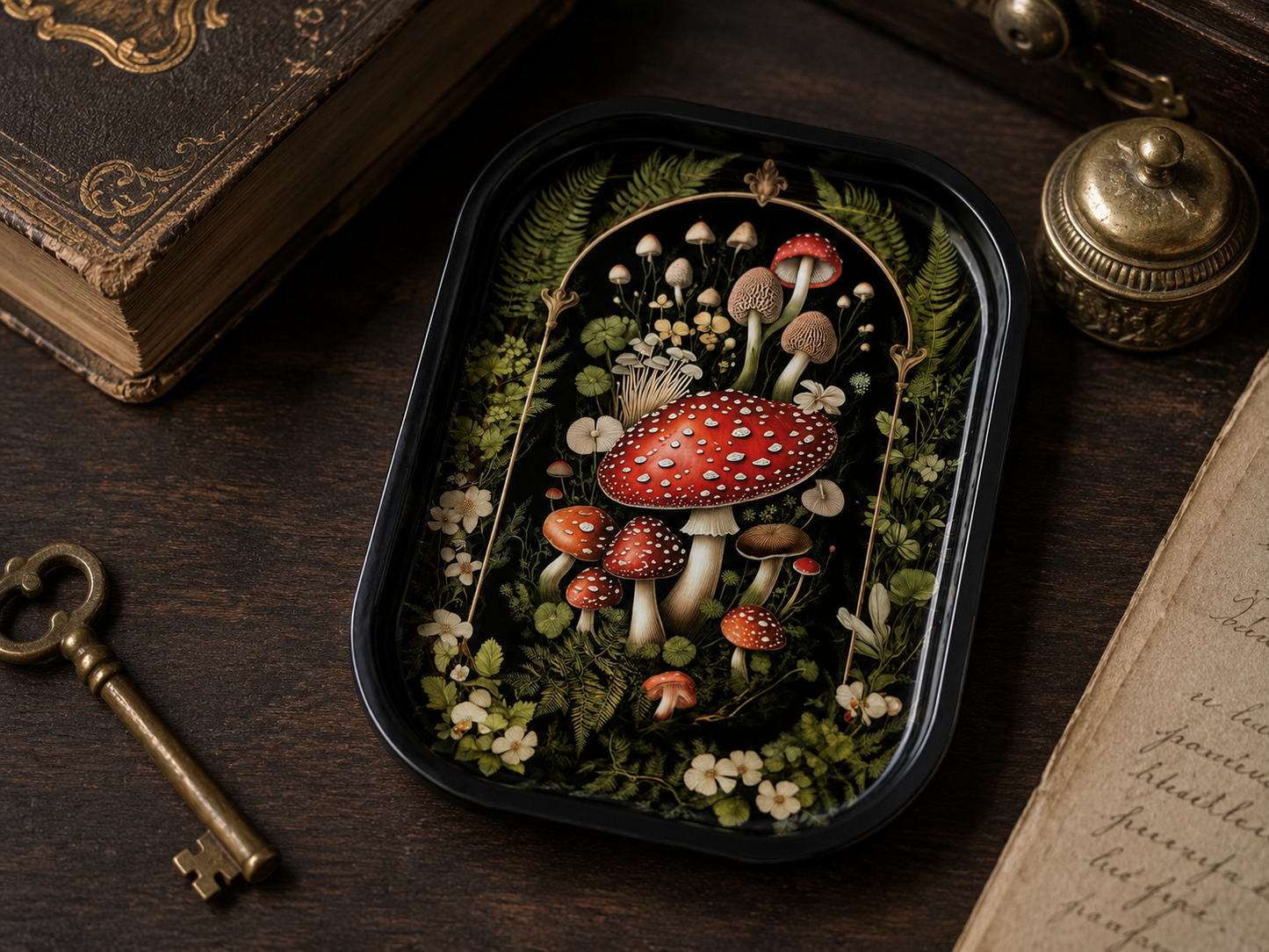 Metal Tray - Mushroom Forest