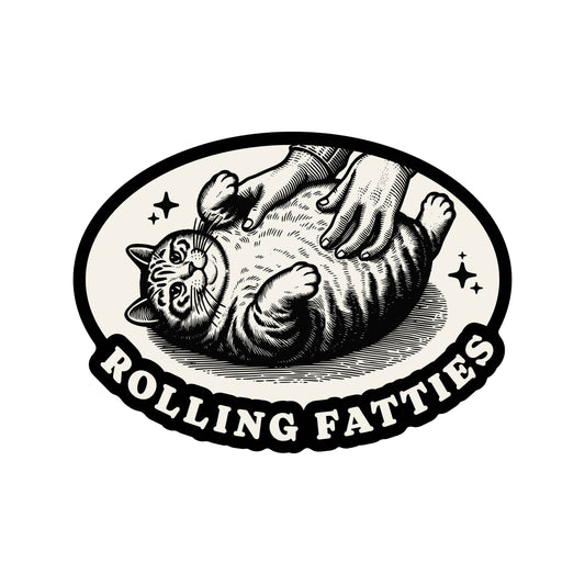 JM Stickers - Fat Cat Feline Kitty Funny Humor High Quality Vinyl Sticker