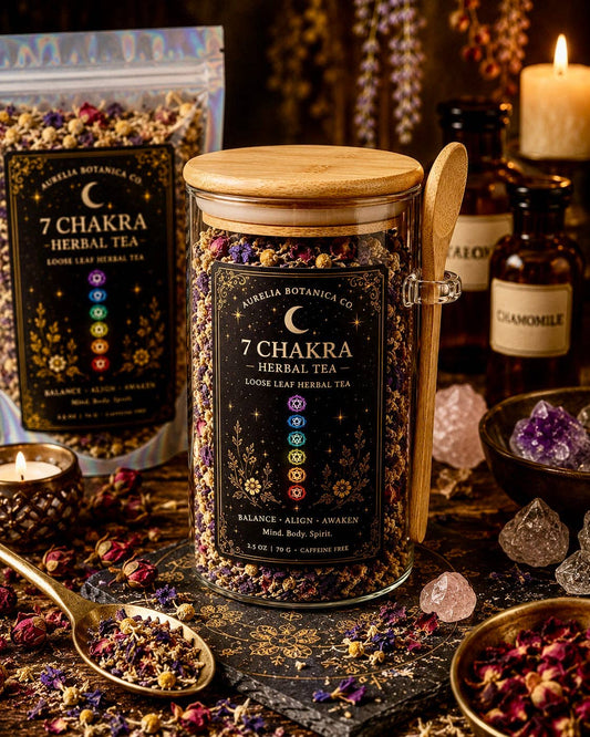 Chakra Balancing Loose Leaf Herbal Tea for Ritual & Meditation | Spiritual Tea Blend for Mindfulness, Energy Cleansing Intentional Living: Sample Pouch