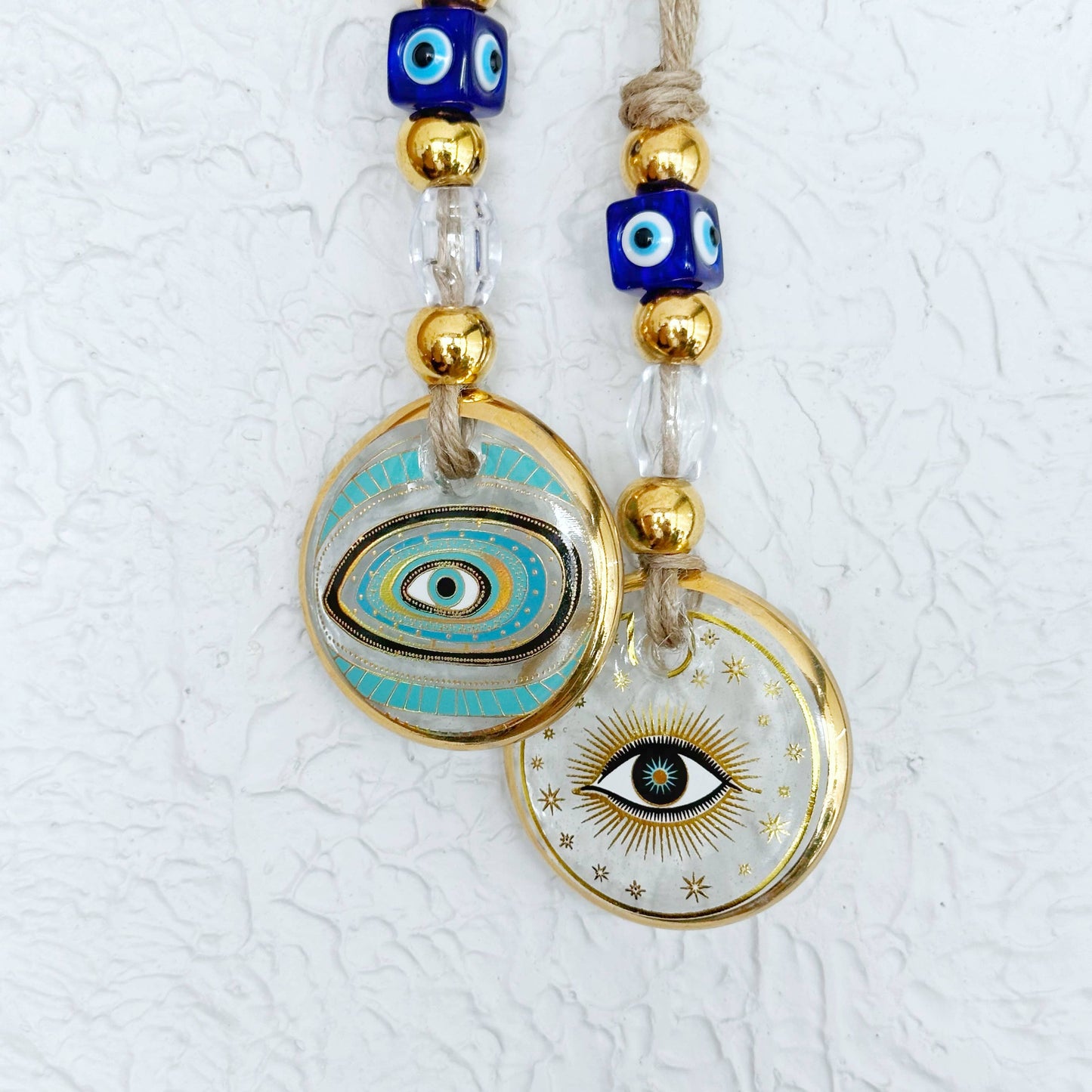 Evil Eye Wall Hanging, Gold Evil Eye Wall Decor, Protection: Style 3