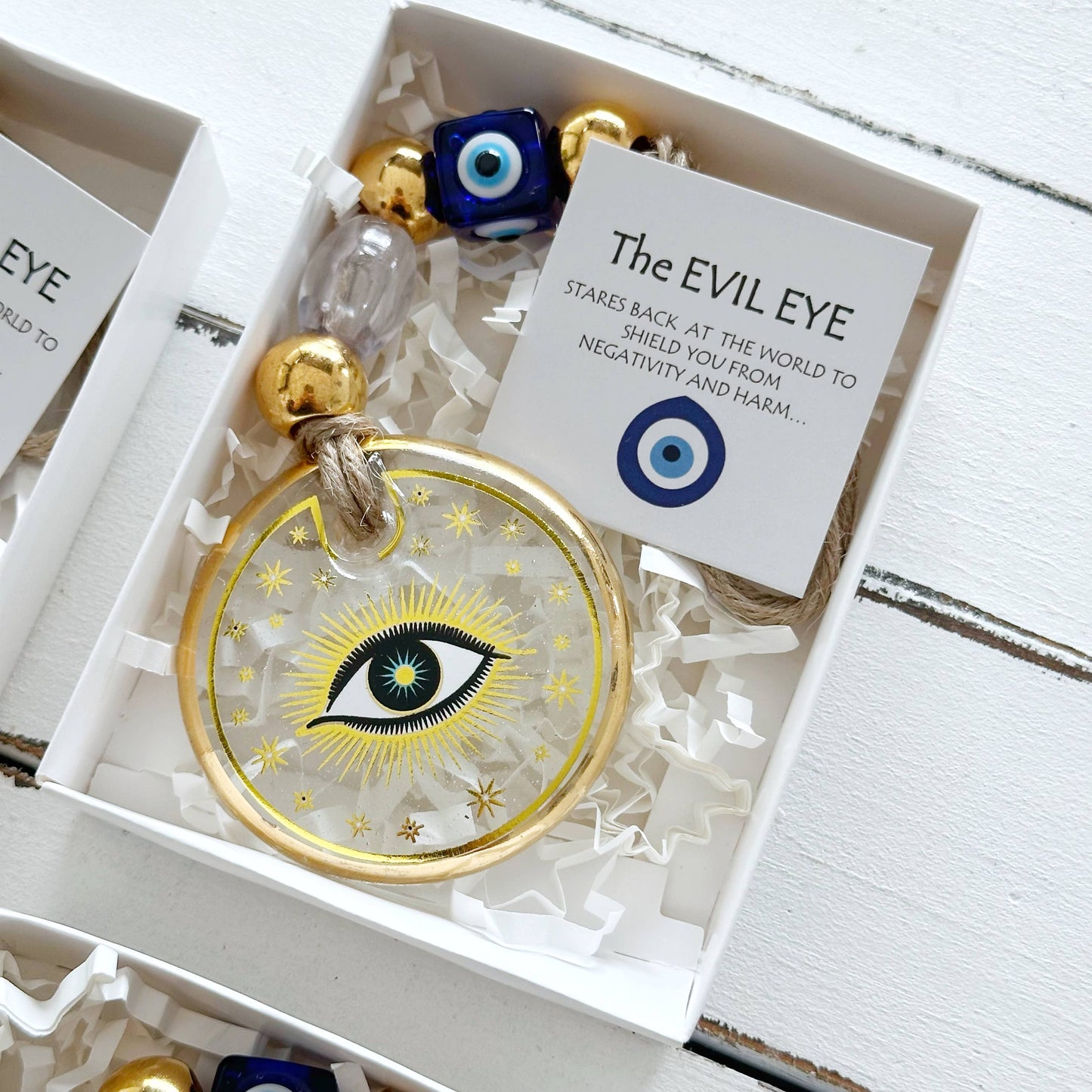 Evil Eye Wall Hanging, Gold Evil Eye Wall Decor, Protection: Style 3