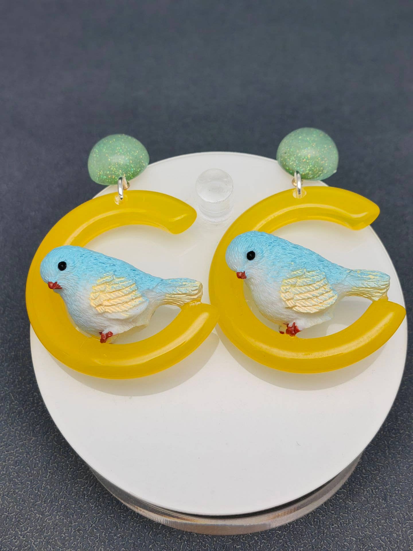 Earrings - Cute Resin Parrot Bird Post Earrings: clip style