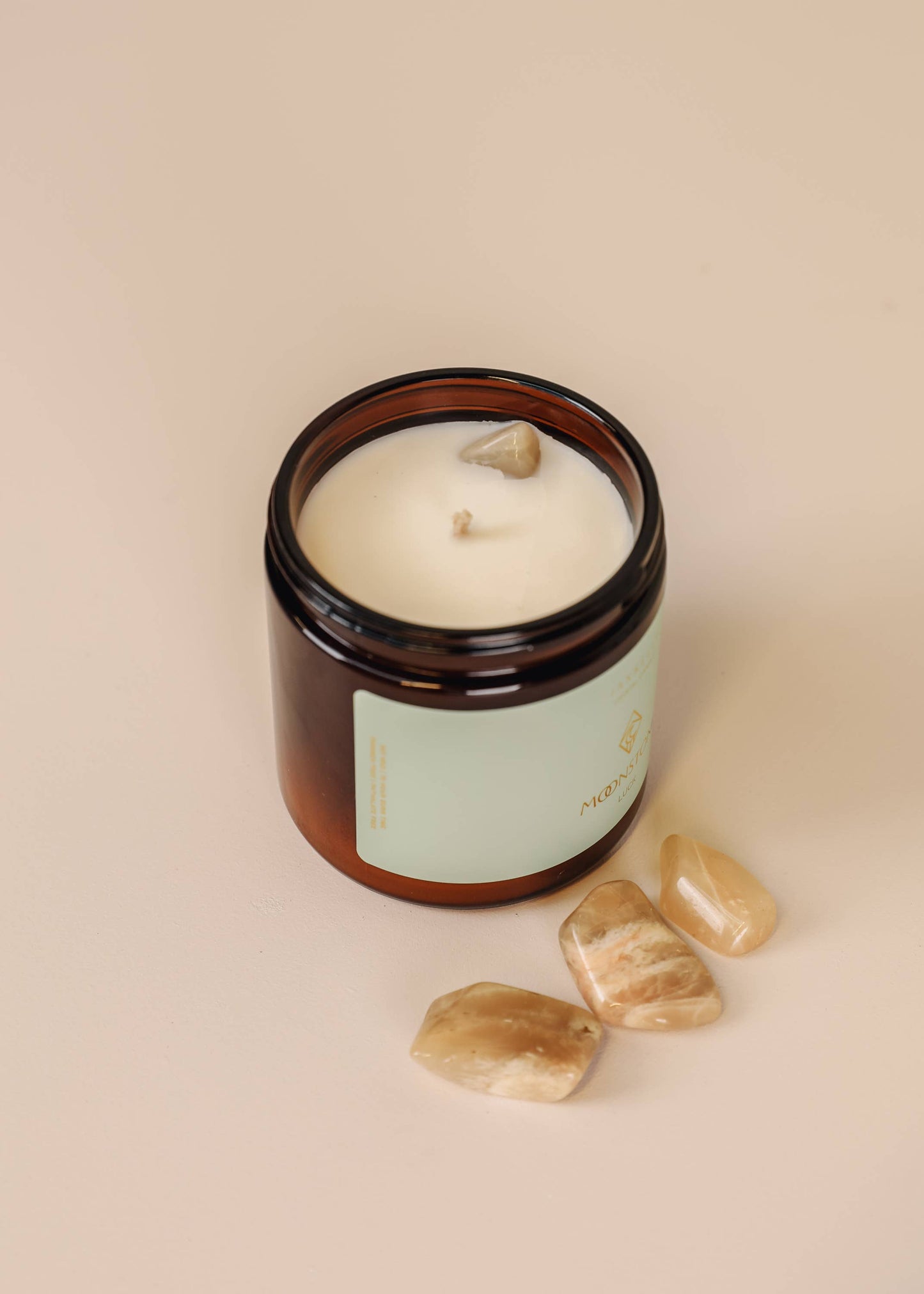Crystal Candles - Moonstone - Good Luck - 4oz