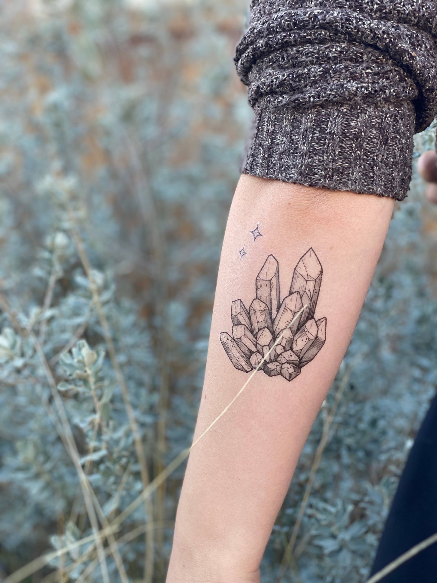 Nature Tats - Crystal Quartz Temporary Tattoo: 1-Pack