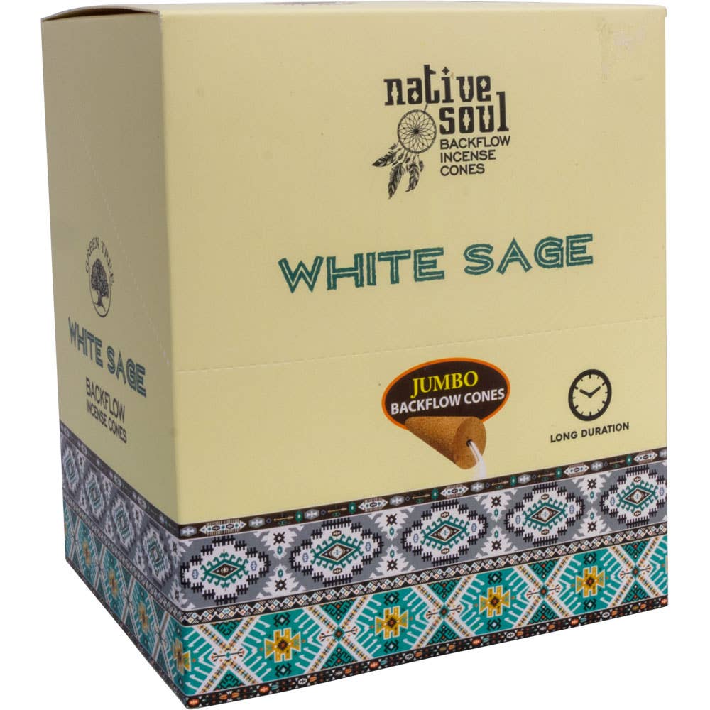 Native Soul Jumbo Backflow CONE - White Sage