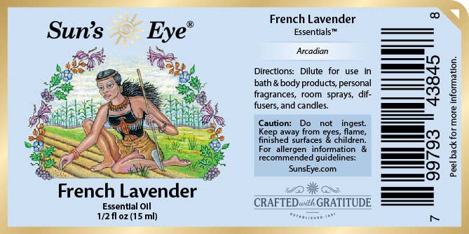 French Lavender Essential Oil: .5 fl oz - Sun's Eye