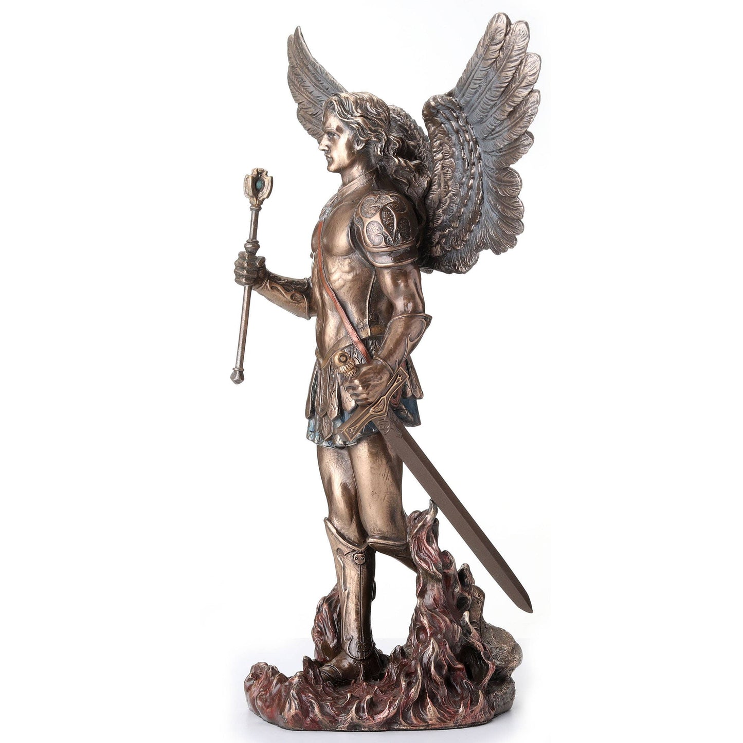 Archangel Saint Michael Holding Scepter and Sword