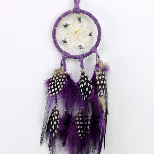 2.5" Purple Dream Catcher with Semi-precious Stones