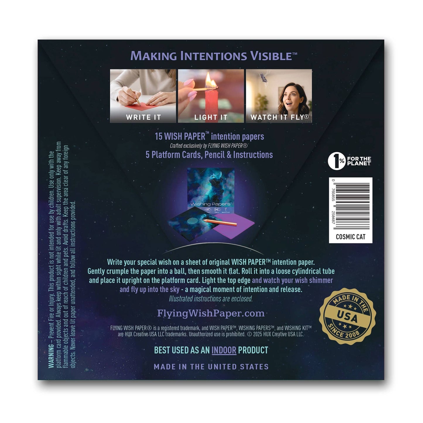 Cosmic Cat — Flying Wish Paper® Standard Mini WISHING KIT™