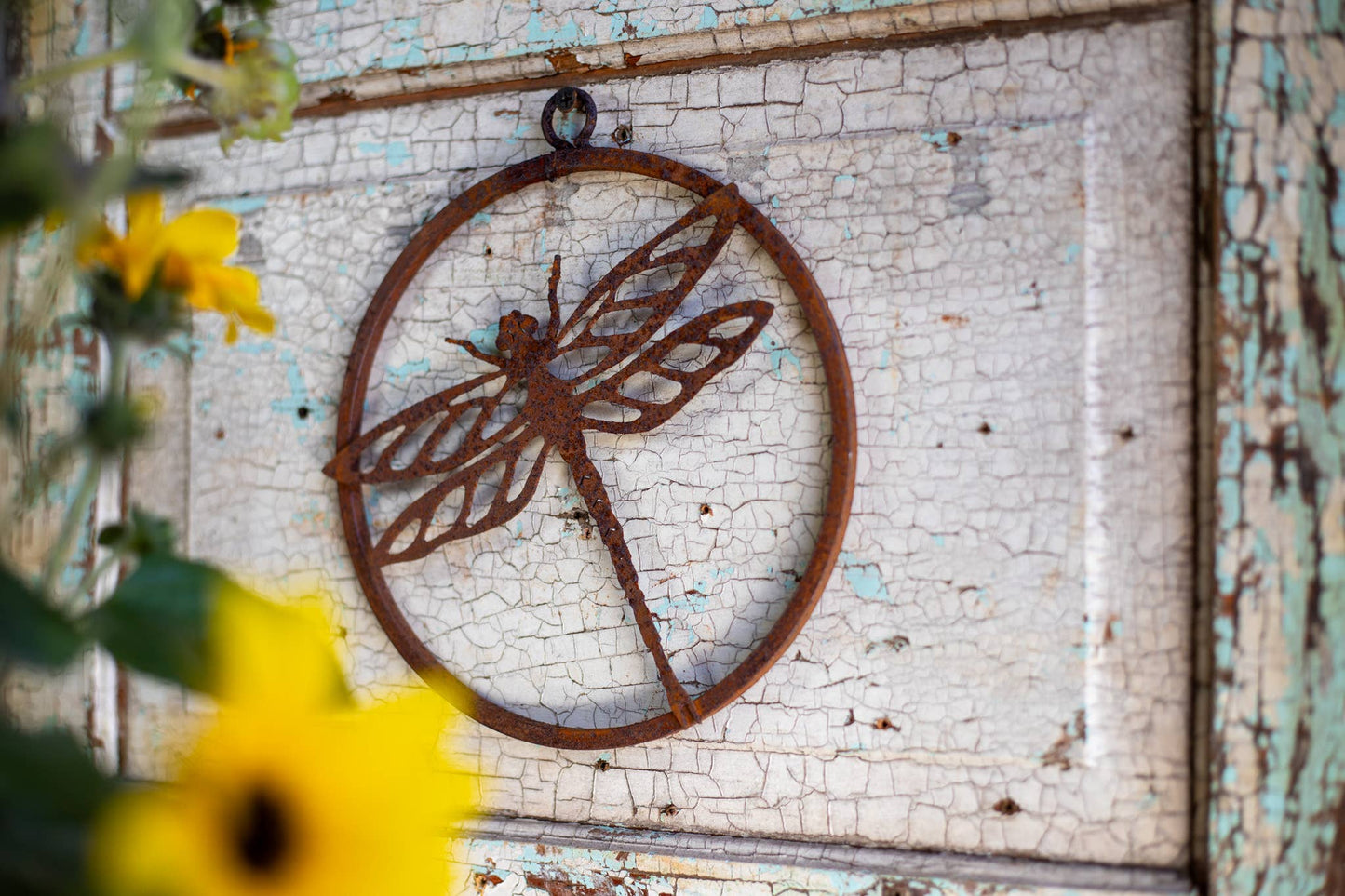 Dragonfly Mini Ring -Metal Silhouette Garden Yard Home Art