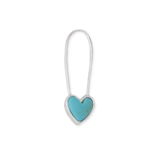 Heart Safety Pin Earring