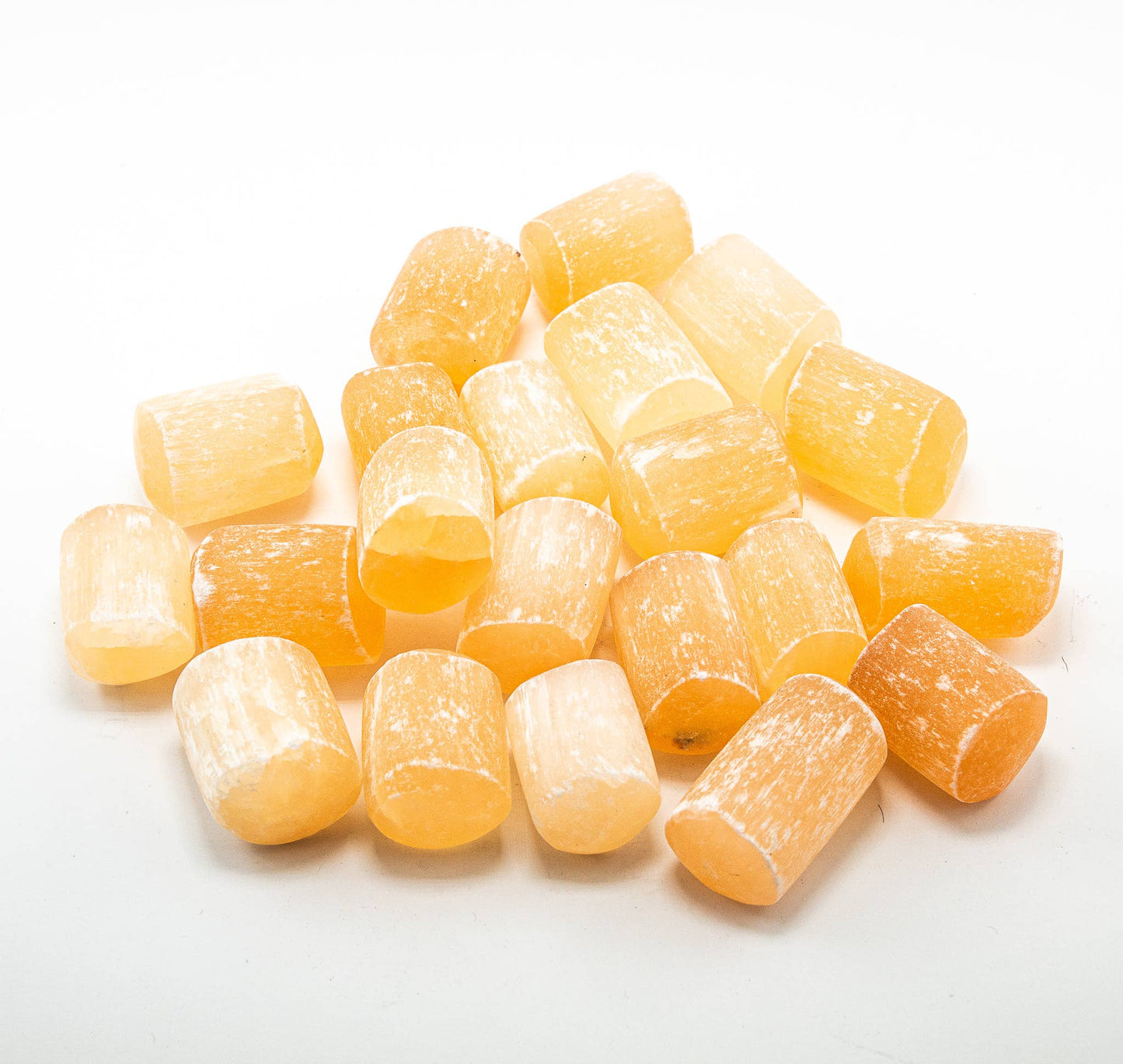 Selenite Tumbled White and Orange 1/2Kilo-1lbs: White