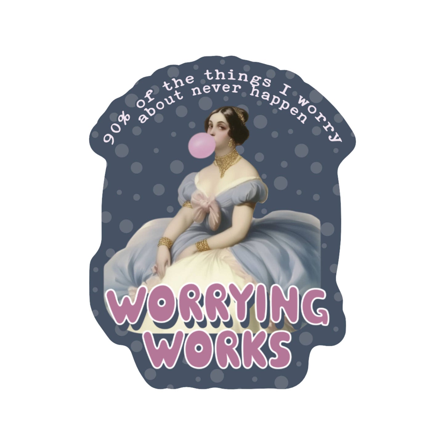 Victorian Woman Funny Worry High Quality Vinyl Sticker