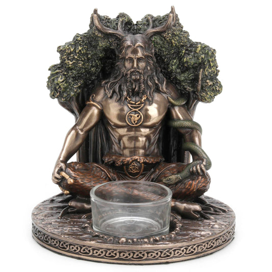 Celtic God Cernunnos Tealight Candle Holder - 5 3/8 inches