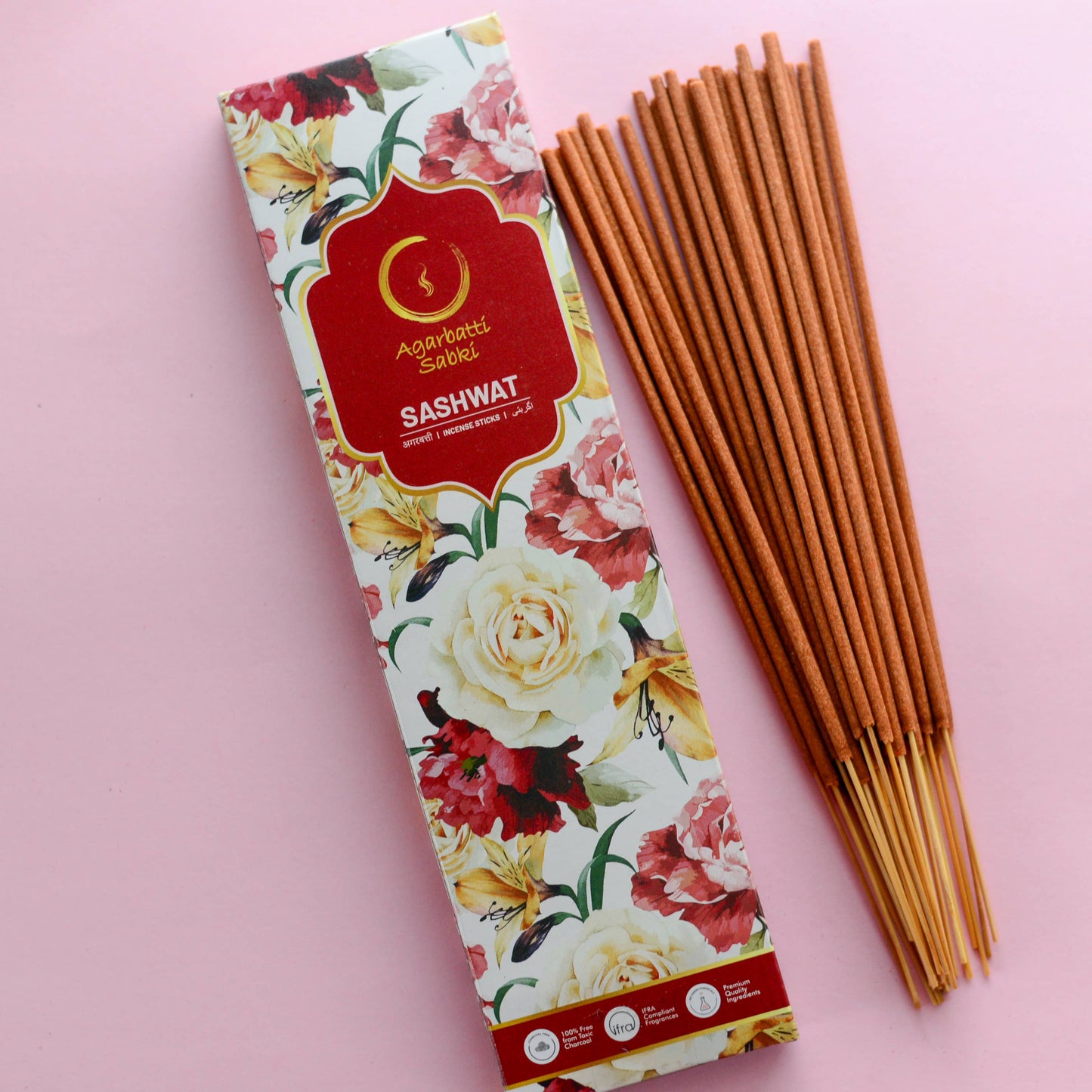 Rose Incense Sticks - Blend of Roses - Sashwat - Agarbatti