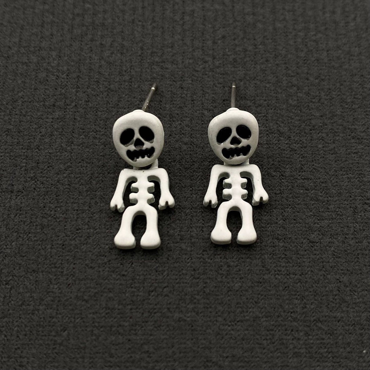 Earrings - White Skull Post