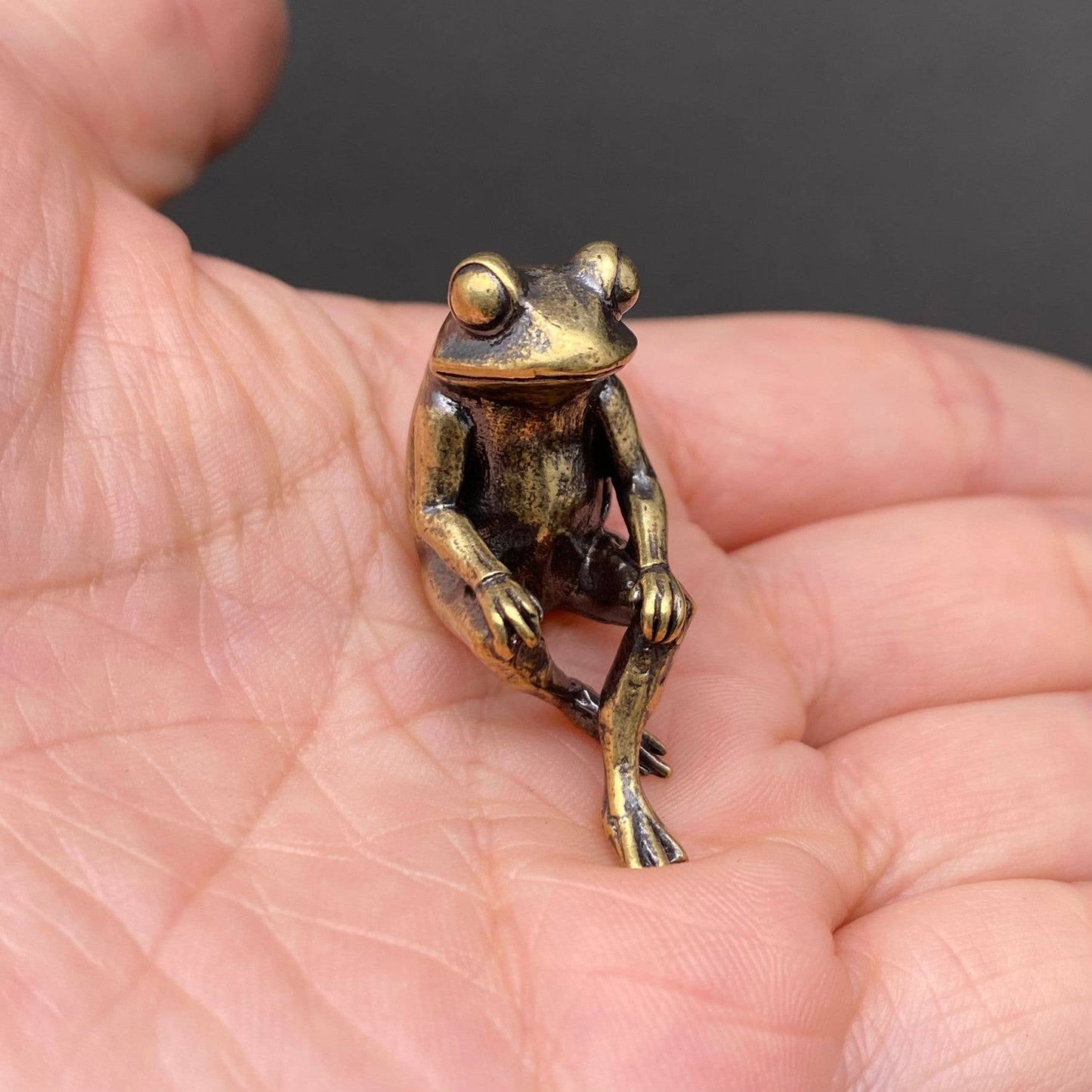Brass Frog Desktop Ornament (Edge Sitter)