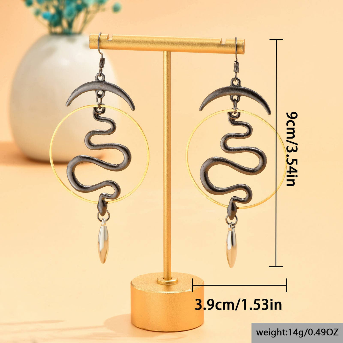 Earrings - Retro Geometric Snake