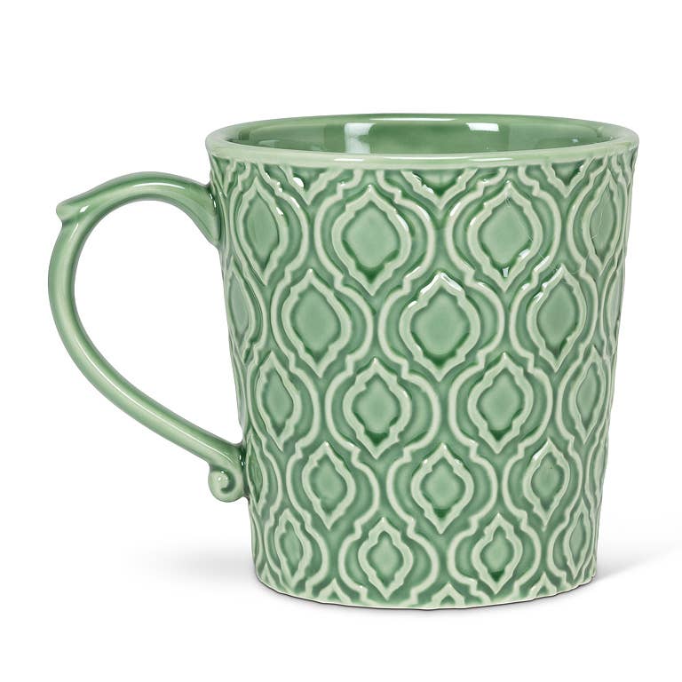 Emboss Taper Mug with Buddha-4"H(14oz)