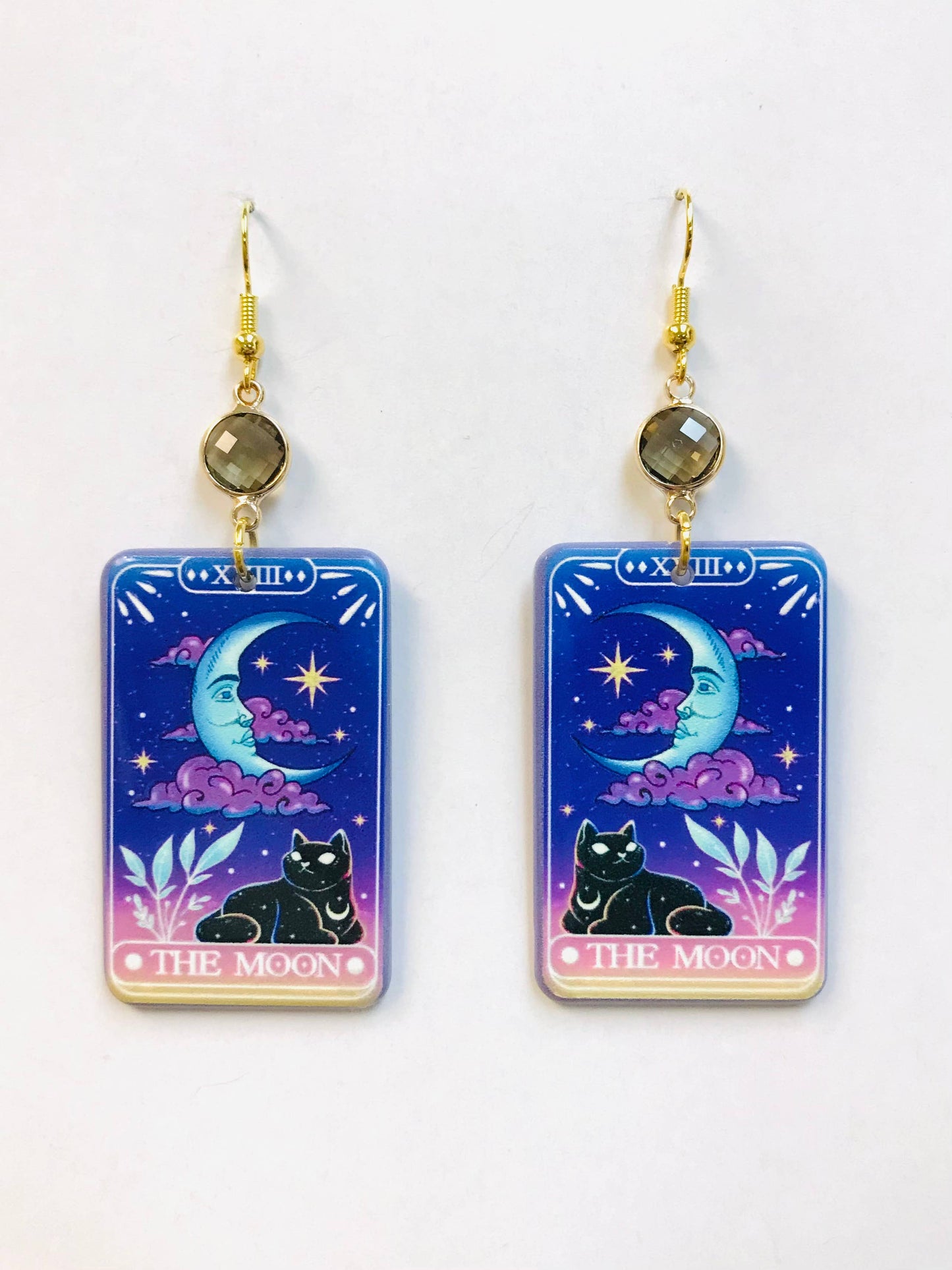 Earrings - Moon Tarot Card