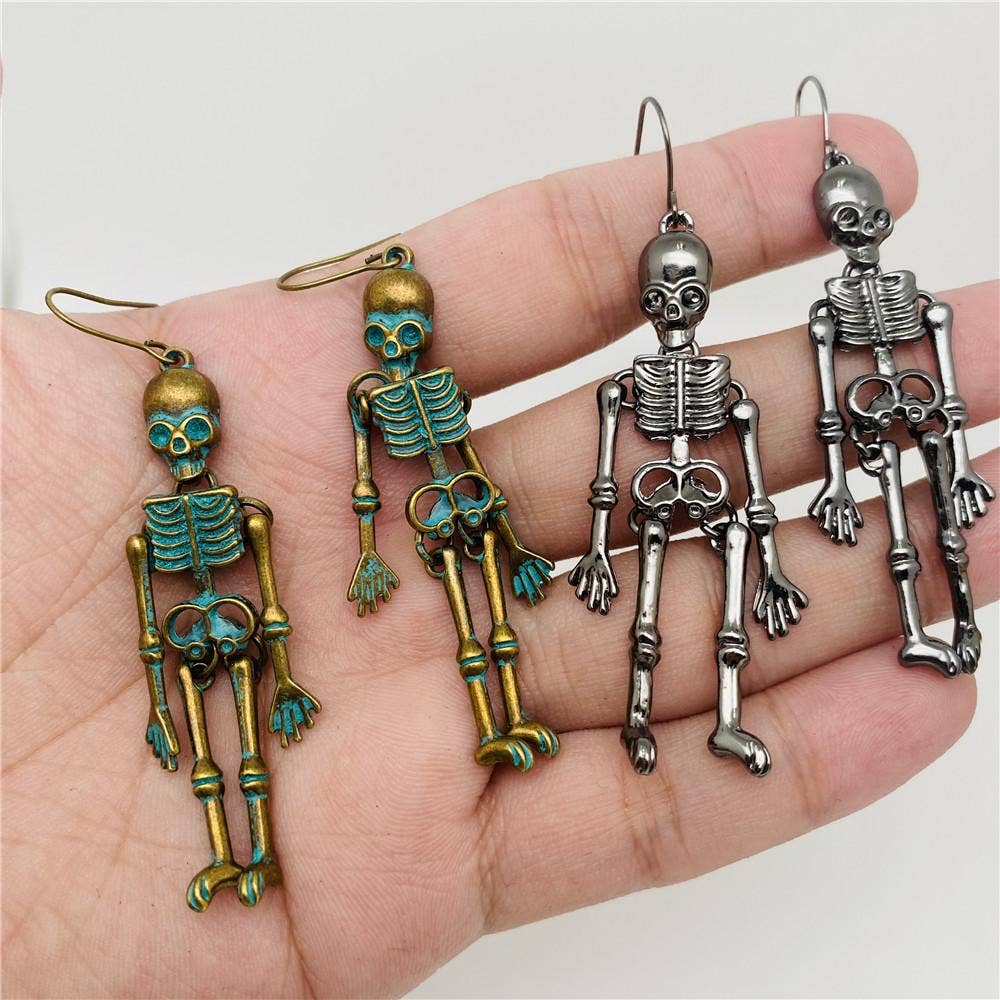 Body Skeleton Retro Skull DangleEarrings - GT: HQEF-0569