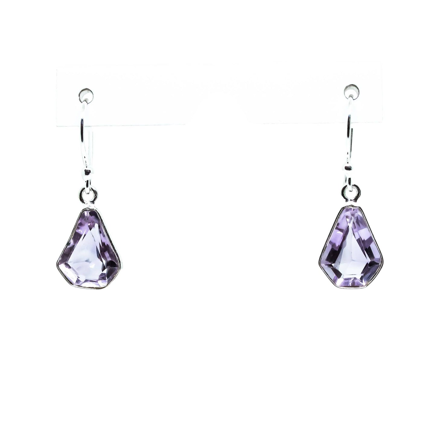 Amethyst Abstract Dangling Earrings Sterling Silver