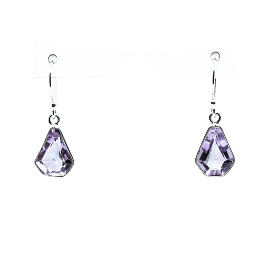 Earrings 36 - Amethyst Abstract Sterling Silver