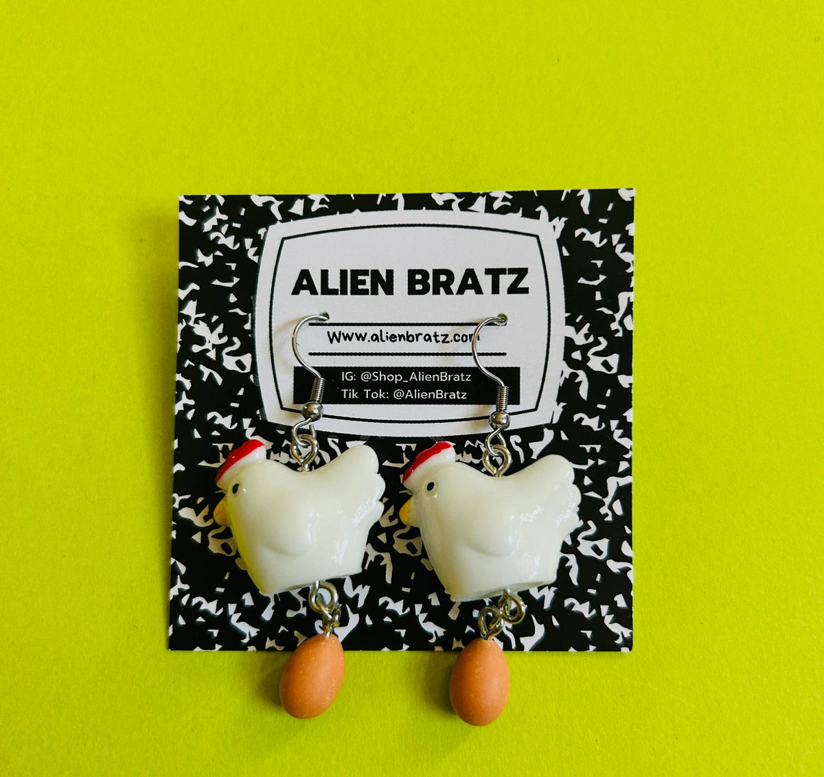 Chicken and Egg Earrings Fun Earrings Food Earrings