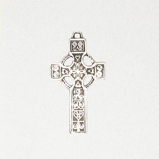 Celtic Pewter Pendant Necklace - Celtic Cross: Pewter