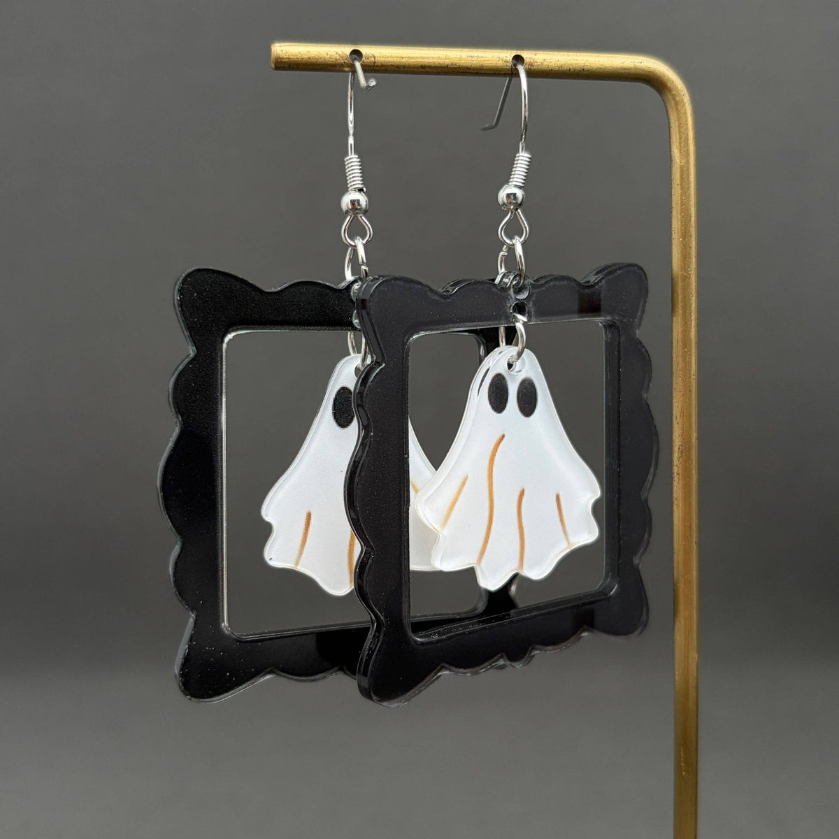 Halloween Ghost Acrylic Frame Dangle Earrings