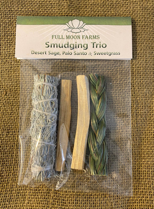 Smudging Trio- Desert Sage, Palo Santo and Sweetgrass