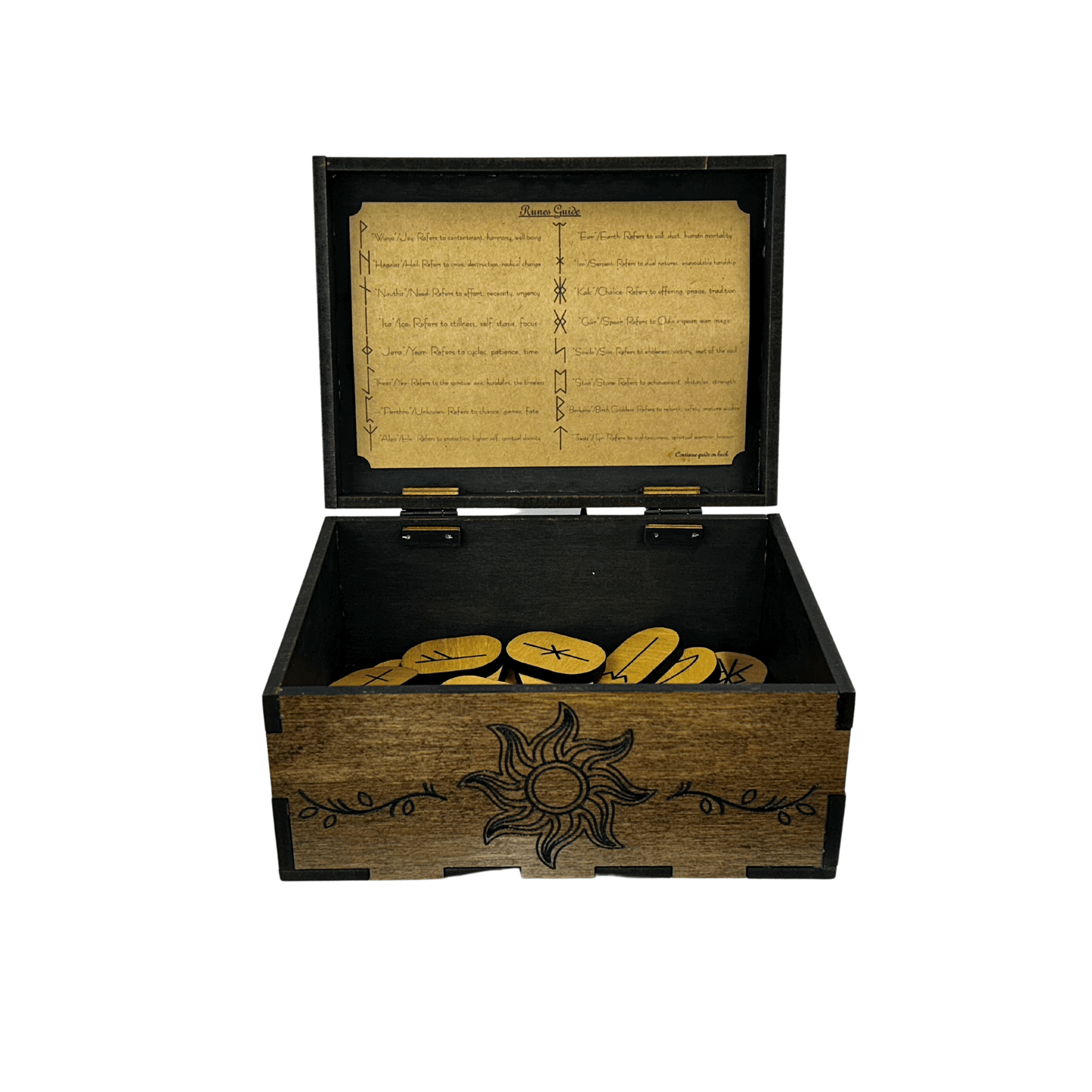 Sunburst Box with Runes Set