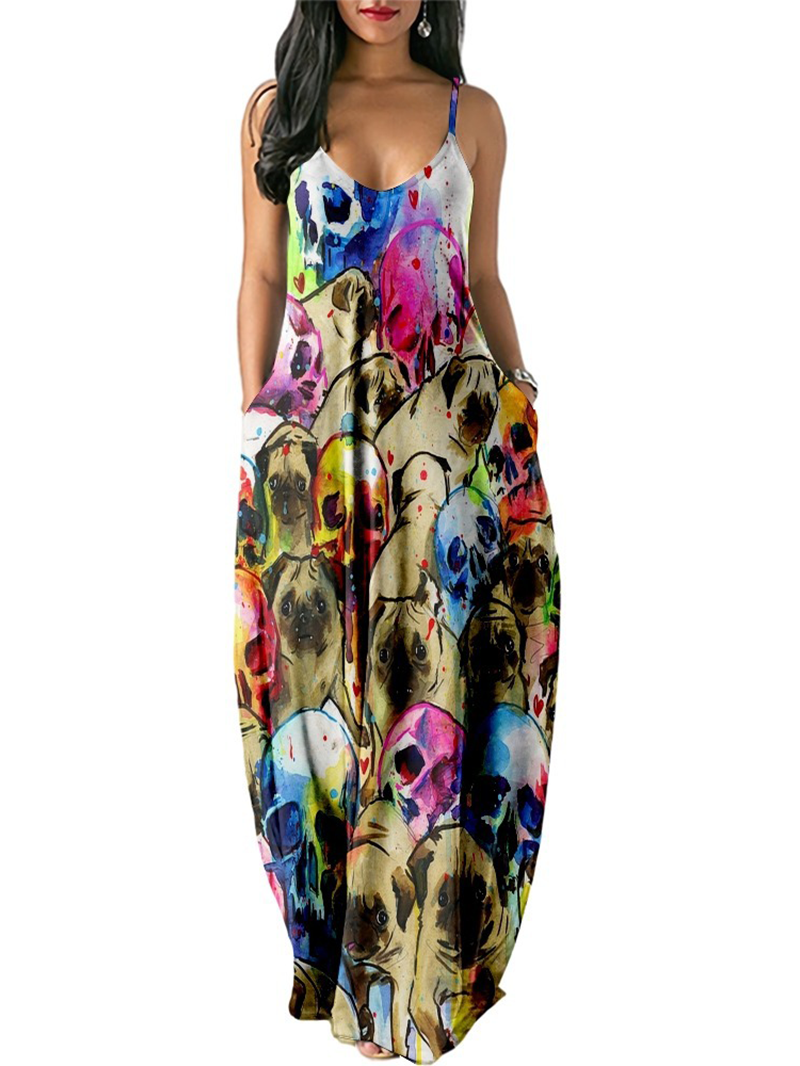 Skull Print Dress: XL
