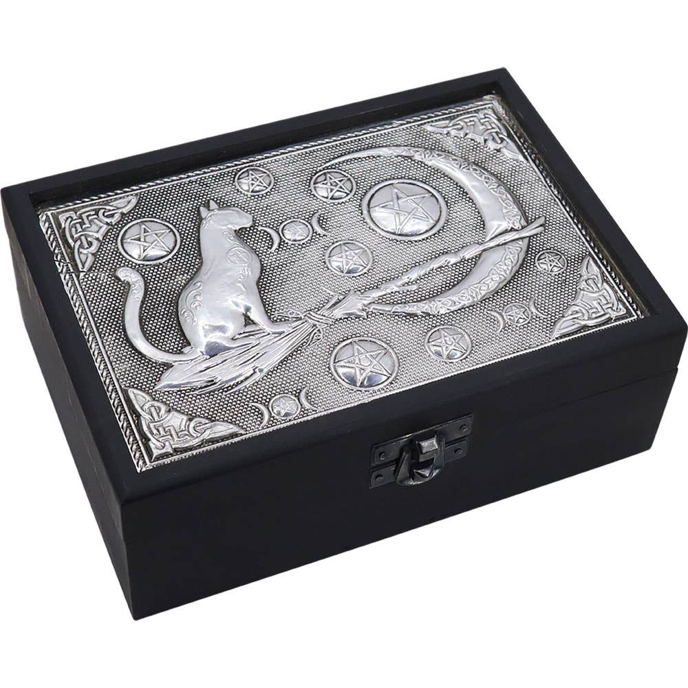 Metal Top Wooden Box Crescent Moon